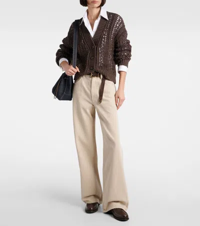 Agolde Womens Tusk Low Slung Wide-leg Mid-rise Recycled-denim Jeans In Beige