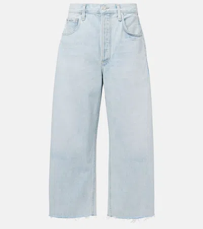 Citizen Of Humanity Ayla Raw Hem Crop Jeans In Sailor In Blue