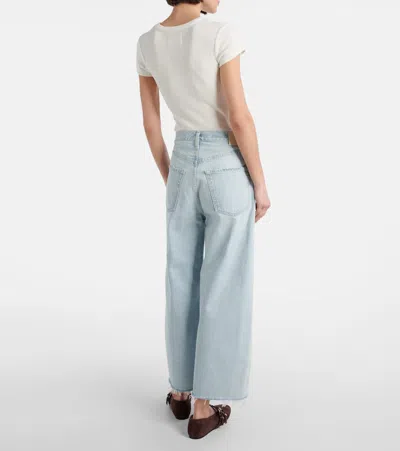 Citizen Of Humanity Ayla Raw Hem Crop Jeans In Sailor In Blue