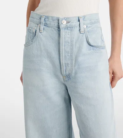 Citizen Of Humanity Ayla Raw Hem Crop Jeans In Sailor In Blue