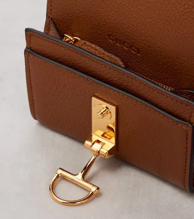 Gucci Softbit Leather Card Case In Brown