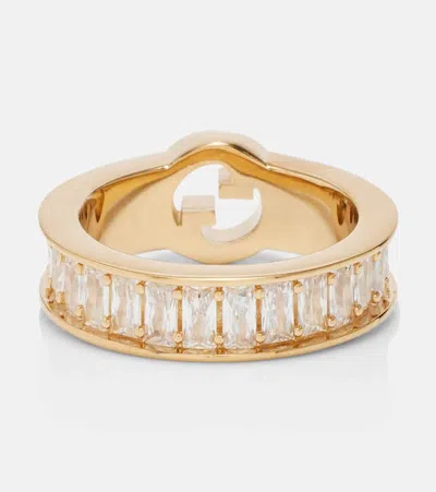 Gucci Blondie Wide Crystal Ring In Gold
