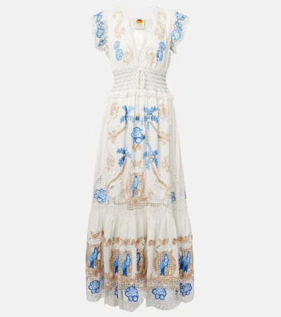 Farm Rio Romantic Dress In Beige