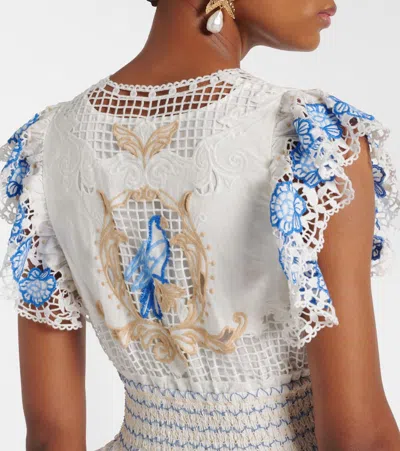 Farm Rio Romantic Dress In Beige