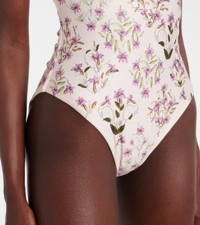 Agua By Agua Bendita Durazno Printed Swimsuit In Neutral