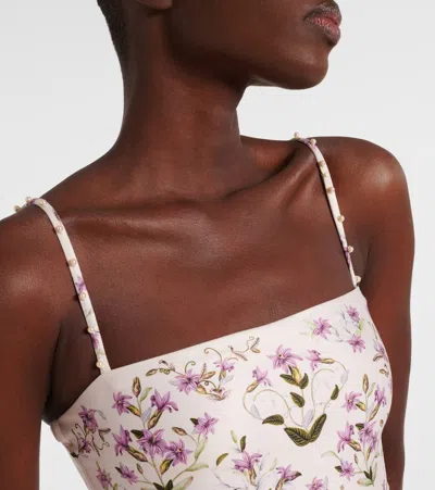 Agua By Agua Bendita Durazno Printed Swimsuit In Neutral