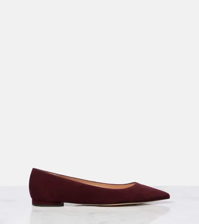 Gianvito Rossi Gianvito Suede Ballet Flats In Burgundy