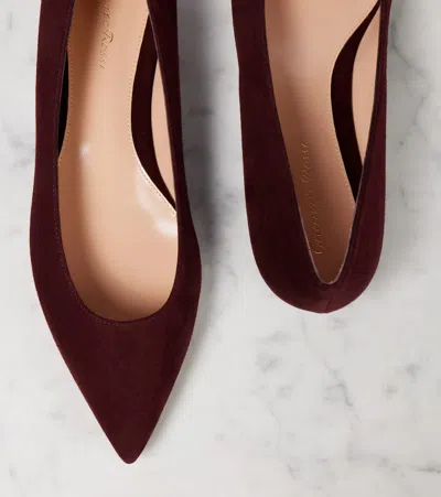 Gianvito Rossi Gianvito Suede Ballet Flats In Burgundy