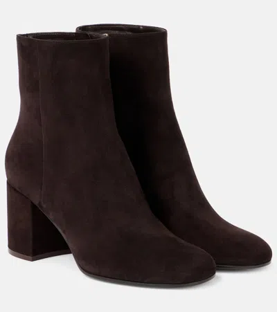 Gianvito Rossi Joelle 70 Suede Ankle Boots In Brown