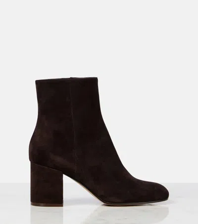 Gianvito Rossi Joelle 70 Suede Ankle Boots In Brown