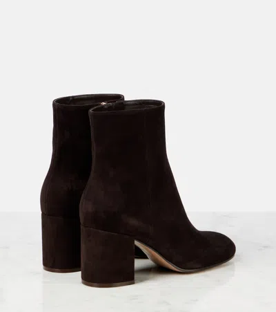 Gianvito Rossi Joelle 70 Suede Ankle Boots In Brown