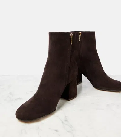 Gianvito Rossi Joelle 70 Suede Ankle Boots In Brown