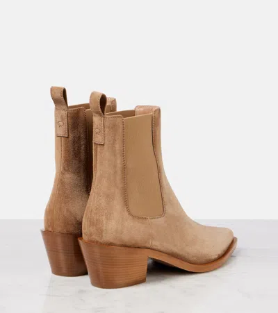 Gianvito Rossi Suede Leather Ankle Boots In Brown