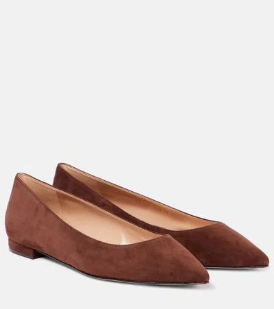 Gianvito Rossi Gianvito Suede Ballet Flats In Brown