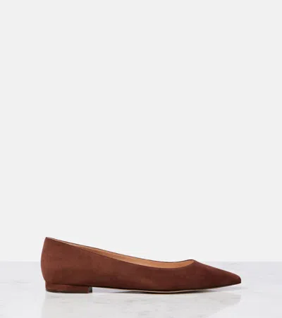 Gianvito Rossi Gianvito Suede Ballet Flats In Brown