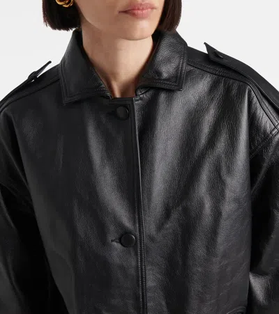 Blazé Milano Blaze Milano Ares Charlie Leather Bomber Jacket In Black