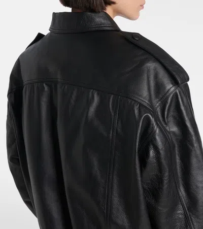 Blazé Milano Blaze Milano Ares Charlie Leather Bomber Jacket In Black