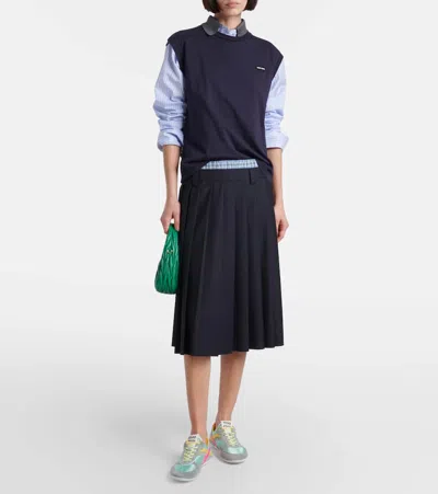 Miu Miu Gymnasium Tech-nylon And Suede Sneakers In Multi