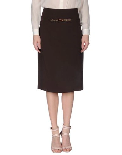 Blumarine Midi Skirts In Dark Brown