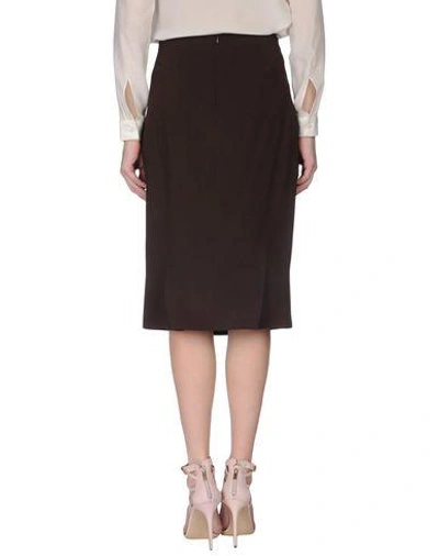 Shop Blumarine Midi Skirts In Dark Brown