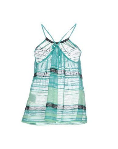 Shop M Missoni Top In Turquoise