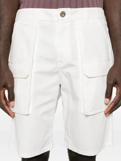 Eleventy Logo-button Cargo Shorts In White