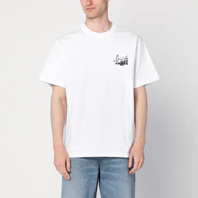 Awake Ny White T-shirt With Hammer Print In White