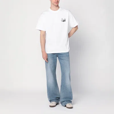 Awake Ny White T-shirt With Hammer Print In White