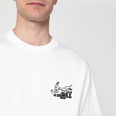 Awake Ny White T-shirt With Hammer Print In White