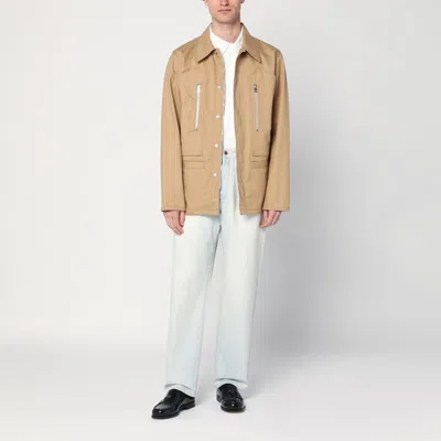 Namacheko Collared Cotton Jacket With Front Zip Pockets In Brown