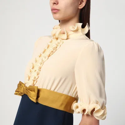 Valentino Garavani Crepe De Chine And Viscose Short Dress In Multi