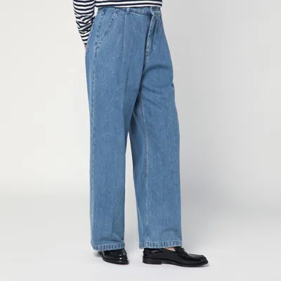 Maison Kitsuné Pleated Denim Jeans In Blue