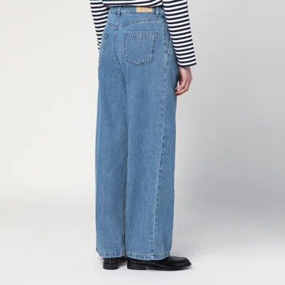 Maison Kitsuné Pleated Denim Jeans In Blue