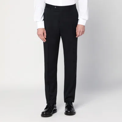 Tagliatore Wool Suit With Notch Lapel And Flap Pockets In Black