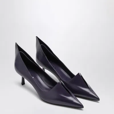 Prada Scarpe Con Tacco In Pelle Viola Donna In Gray