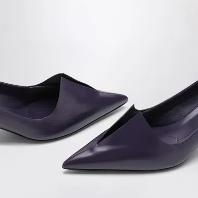 Prada Scarpe Con Tacco In Pelle Viola Donna In Gray