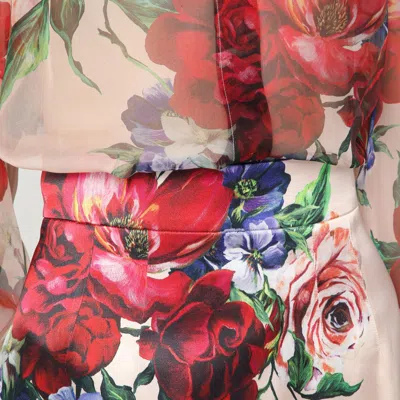 Dolce & Gabbana Longuette Skirt With Floral Print In Multi