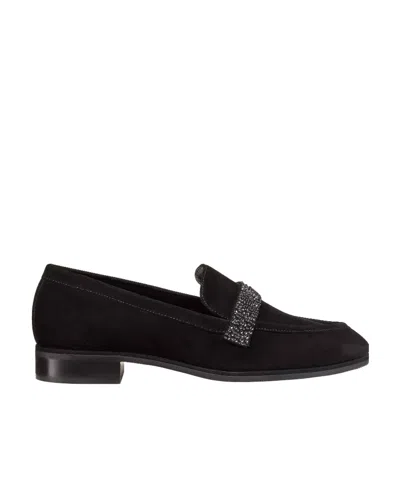 Stuart Weitzman Loafers With Embellished Strap Detail In Black