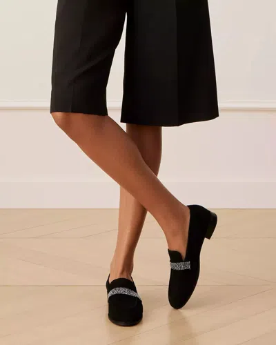 Stuart Weitzman Loafers With Embellished Strap Detail In Black