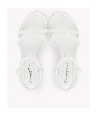 Gianvito Rossi Knotted Leather Block-heel Sandals In White