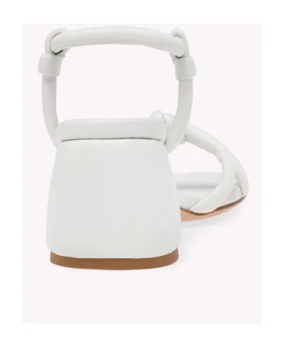 Gianvito Rossi Knotted Leather Block-heel Sandals In White