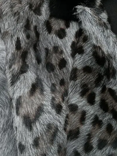Prada Leopard Print Coat In Gray