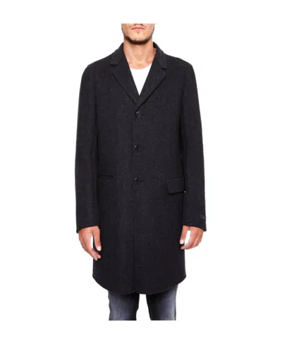 Prada Single-breasted Long-sleeved Coat In Gray