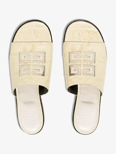 Givenchy 4g-logo Flat Sandals In White
