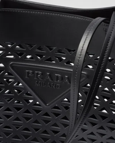 Prada Black Leather Shopping Bag