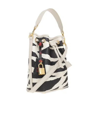 Mcm Animal Pattern Shoulder Bag In White