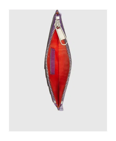 Gucci Gg-embossed Zipped Cardholder In Purple