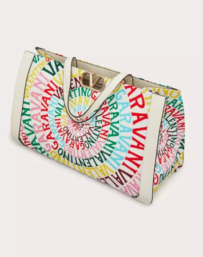 Valentino Collision Pattern Handbag In White