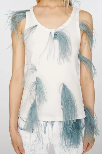 Acne Studios Feather-detailing Ribbed Tank Top In Brown