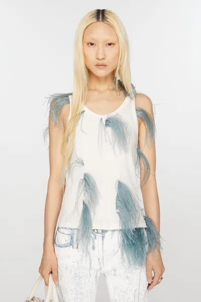 Acne Studios Feather-detailing Ribbed Tank Top In Brown